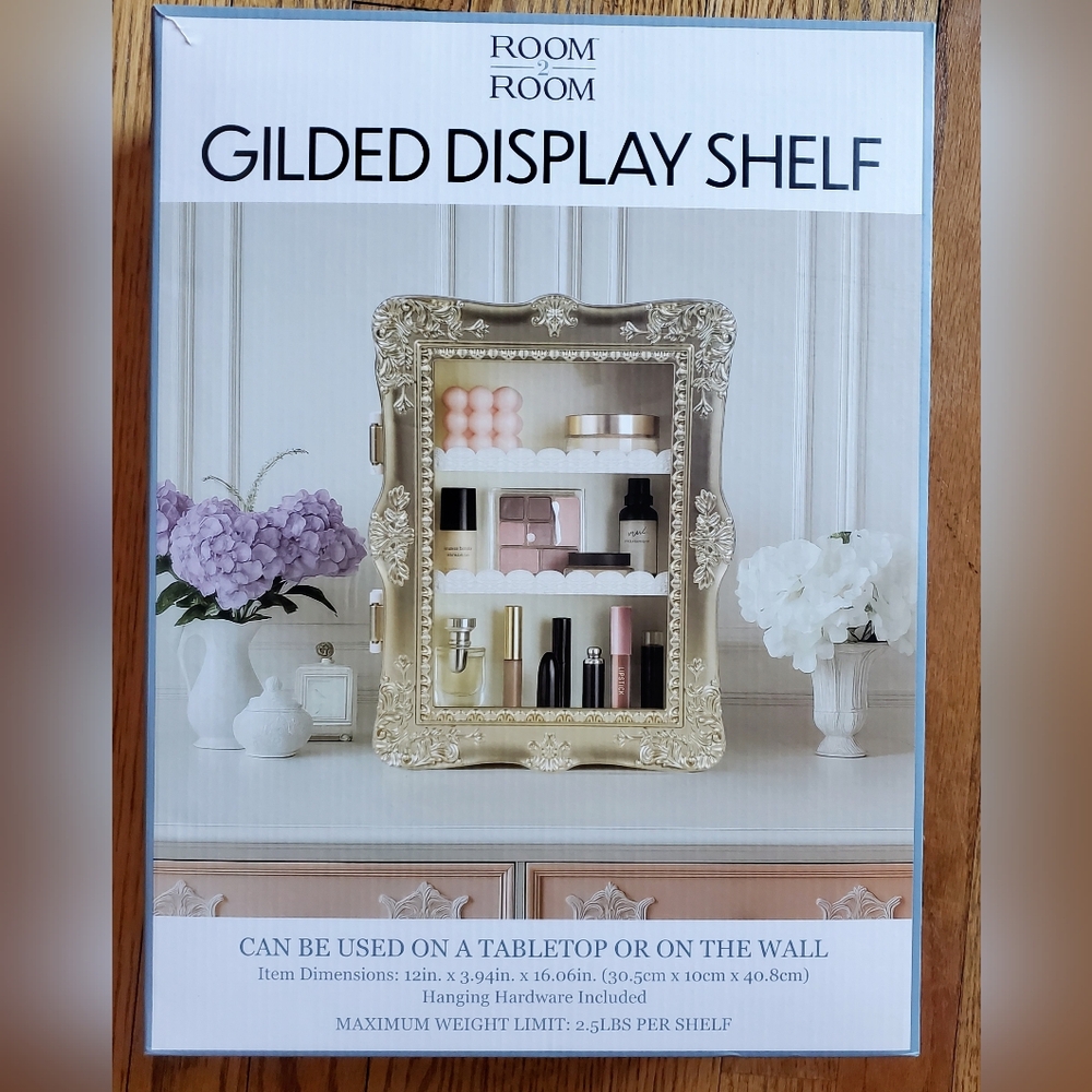 Gilded Display Shelf Five Below TikTok Viral Gold Brand New Room2Room‎